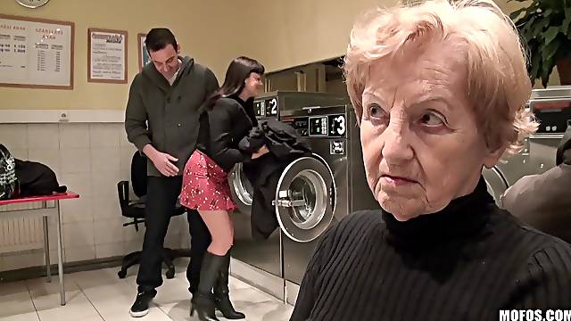 Granny watches how her daughter gets roughly fucked by a stranger