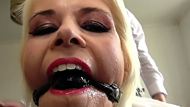 Blonde sub Skyler Squirt spat on during dominating fuck