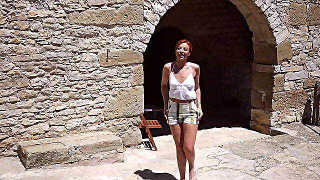 Slutty redhead Bianca Resa has an affair with her gardner