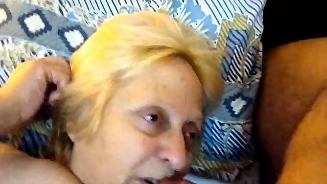 Fat blonde lady with a huge ass feeds her hunger for cock