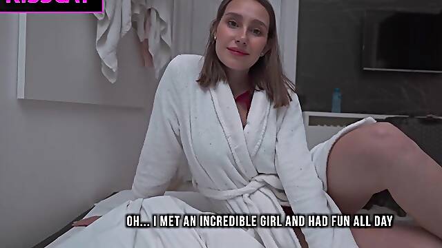 S1E4: Step mom uses step sons shaft in share bed and pulled off condome to get cum inside shaved pussy