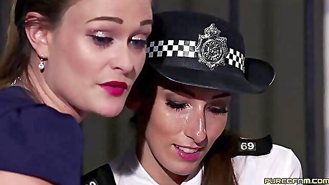 Clea Gaultier, Honour May and Catalia Valentine are having group sex in a local prison