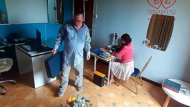 Office Domination Boss Fucks Secretary While She Is On The Phone. Blowjob In Office Cam Full Video