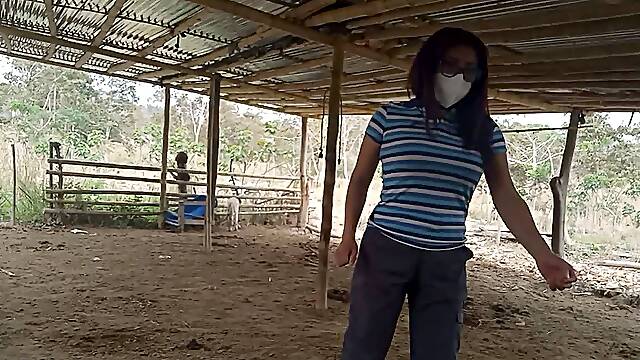 WIDOWED STEPMOTHER VISITS HER STEPSONS FARM TO CHECK OUT THE FARM HER HUSBAND LEFT HER. SHE