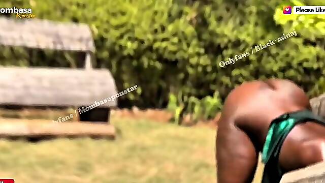 OMG!!! Nearly Seen by Random Neighbors When Stepson Caught me Twarking Stripped Behind public Farm