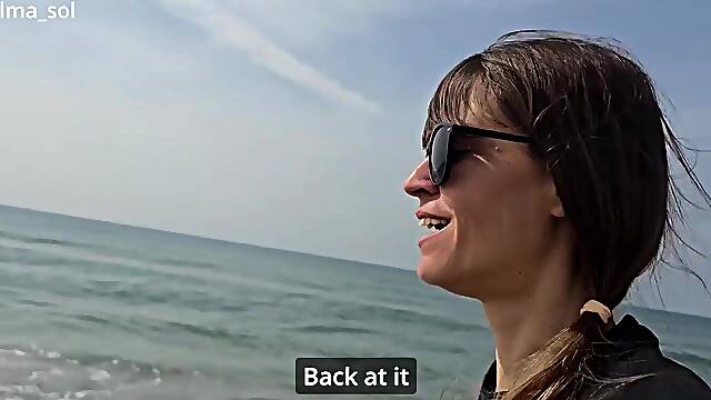 Perspired Beach Run with Outdoor Pee Turns into Foot Licking and Biggest Cum Shower