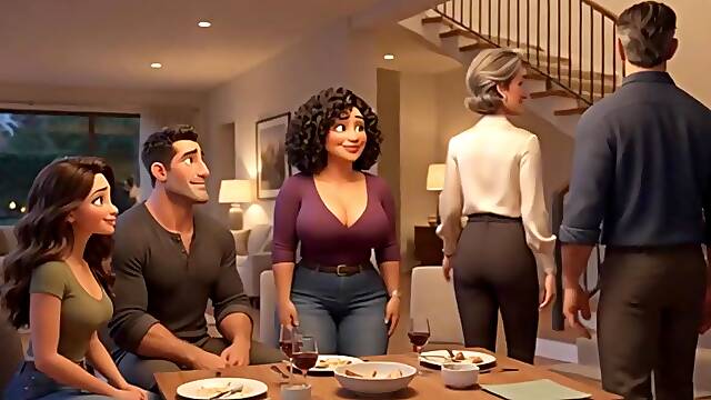 Steamy Weekend Surprise with Captivating Aged Aunt and Fiancée Loving Approval (AI generated)