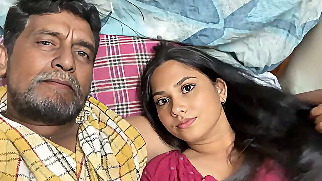 Busty babe helps her Horny Step Grandpa and playing with Huge Fat Cock