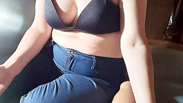 Sensual pampering handjob session on the bed