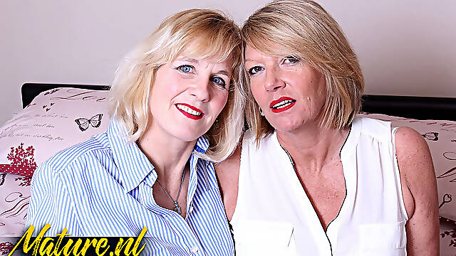 Two Hot Mature Lesbians Amy & Molly Maracas Play with Each Other's Pussies