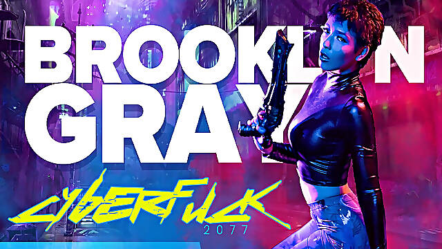 Cyberpunk Brooklyn Gray Cosplays a Futuristic Babe and Gets Creampied Hard